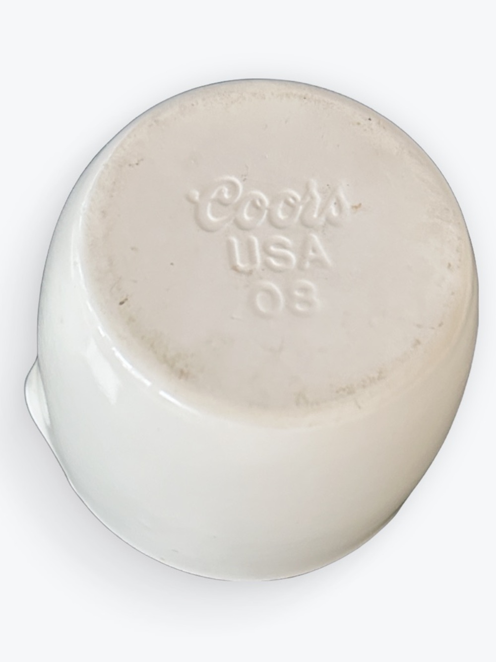 Neutral Off-White Vintage Coors USA 08 Ceramic Labware Crucible Barware